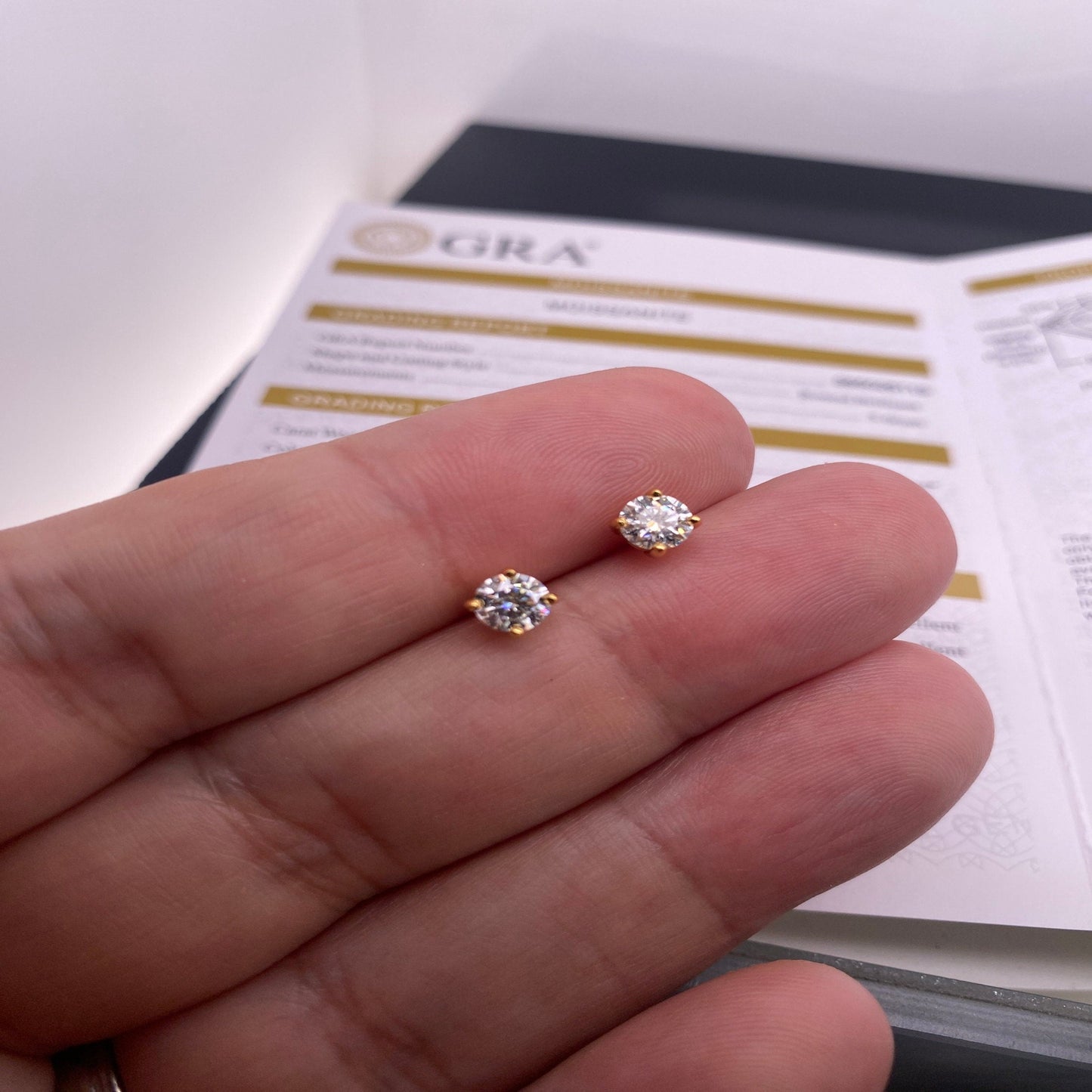1.00 Total Carat Certified Gold & Silver Stud Earrings VVS1 Sterling Silver/ VVS1 Moissanite Earrings / Screw Back Classic Moissanite Studs - JewelsnGlitters