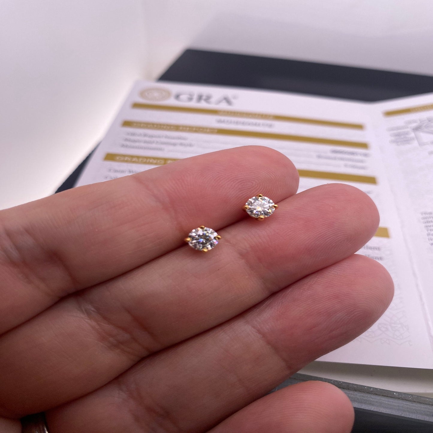 0.20 Total Carat Weight Certified Gold & Silver Stud Earrings VVS1 Sterling Silver/D Color VVS1 Moissanite Earrings/Classic Moissanite Studs