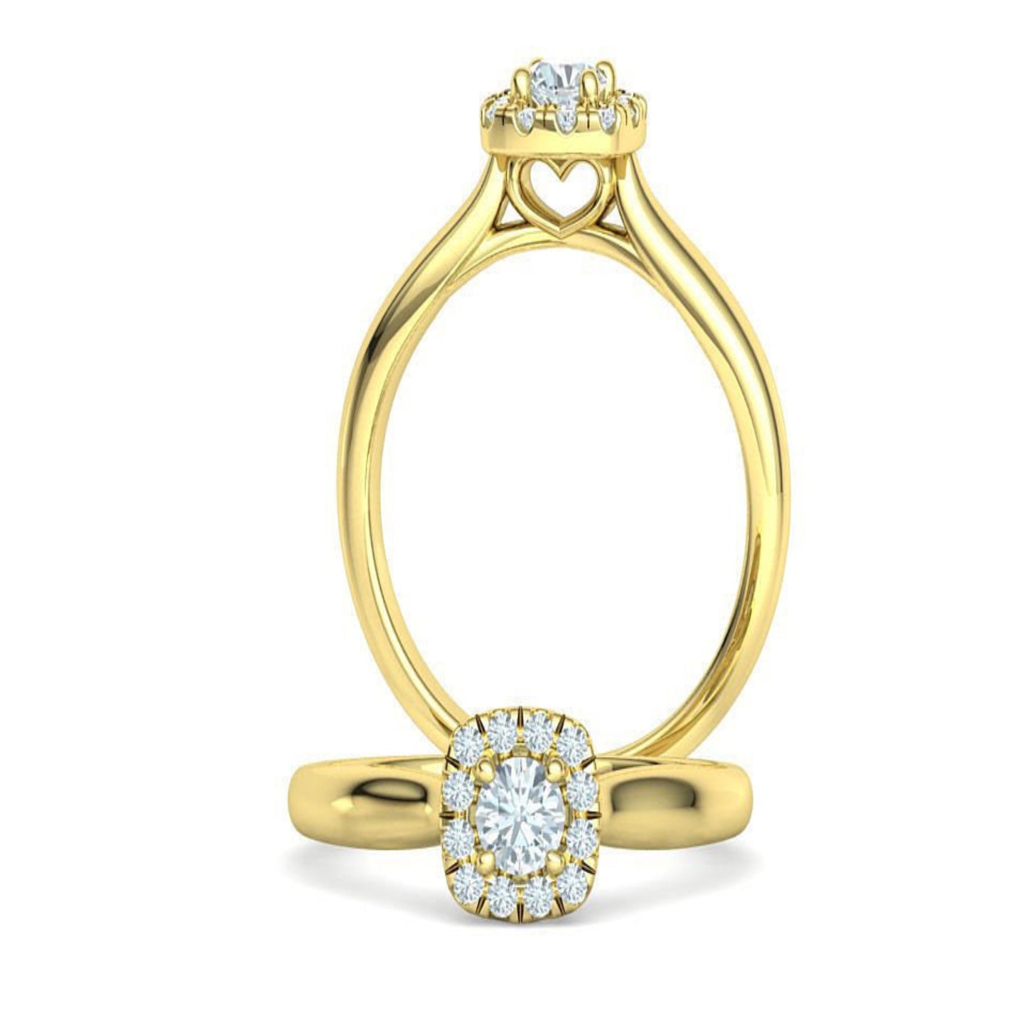 14K Solid Gold Cushion Halo Diamond Ring / Diamond Promise Ring /Wedding Band for Her /Simple Wedding Ring Gift for Her