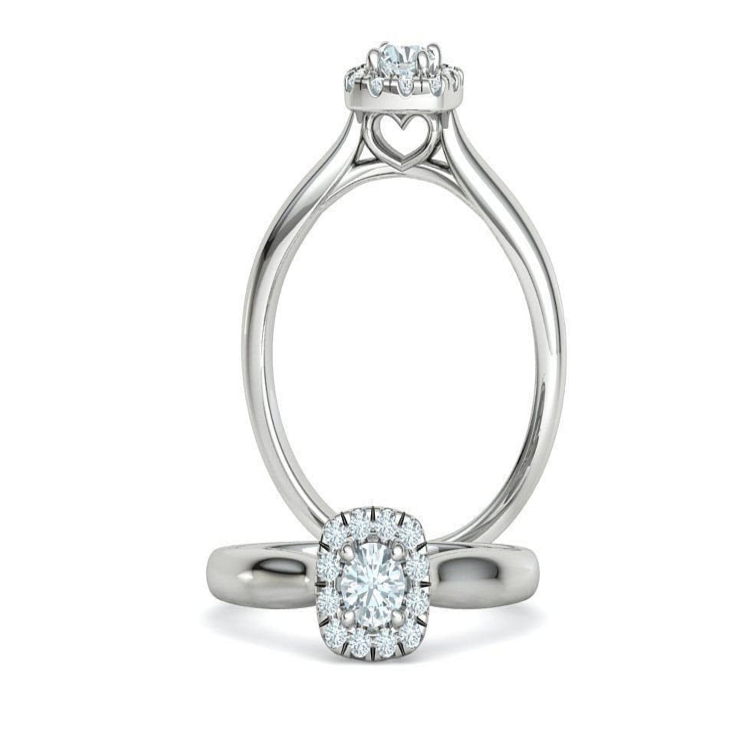 14K Solid Gold Cushion Halo Diamond Ring / Diamond Promise Ring /Wedding Band for Her /Simple Wedding Ring Gift for Her