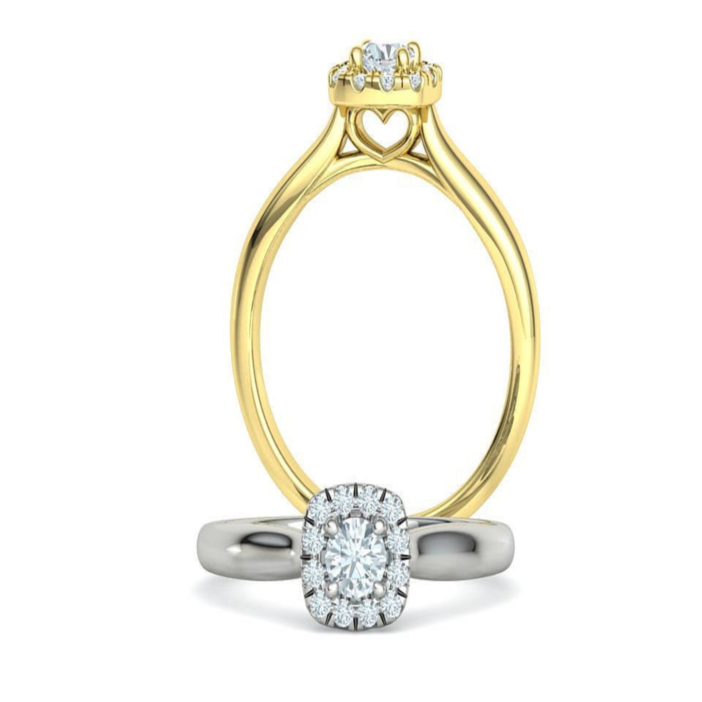 14K Solid Gold Cushion Halo Diamond Ring / Diamond Promise Ring /Wedding Band for Her /Simple Wedding Ring Gift for Her