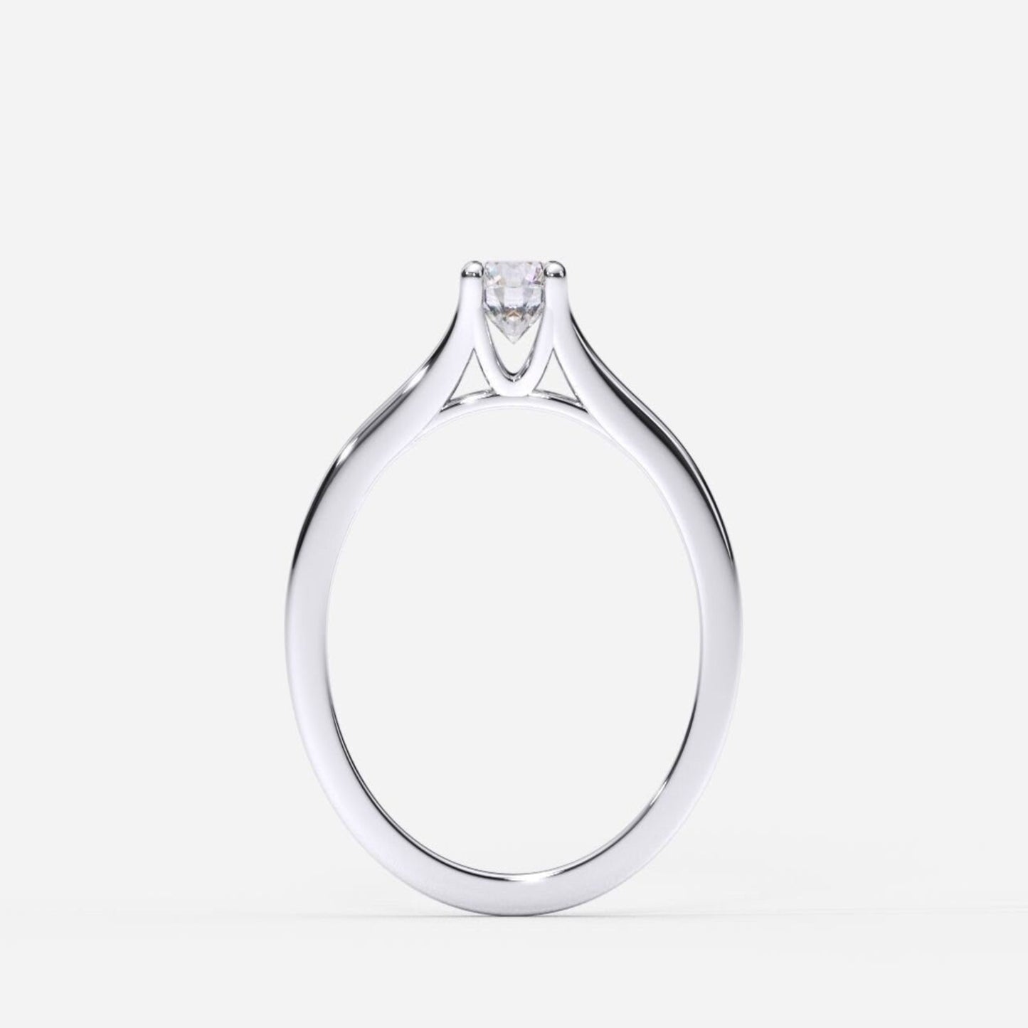 14K Solid Gold  Moissanite Solitaire Wedding Band 0.50 Carat / Single Diamond Wedding Band Ring for Women / Dainty Solitaire Engagement Ring