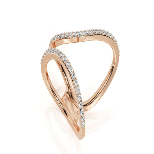 14K Solid Gold Diamond Fashion Ring / Diamond Wedding Band with REAL Natural Diamonds / Diamond Engagement Ring/Bridal Jewelry /Gift for Her
