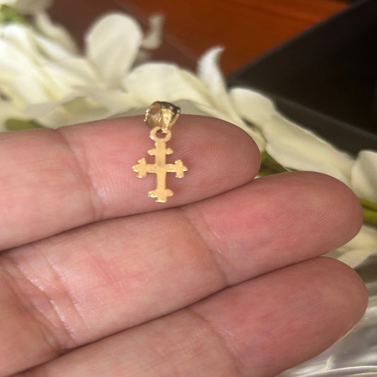Yellow Gold Dainty Cross Necklace