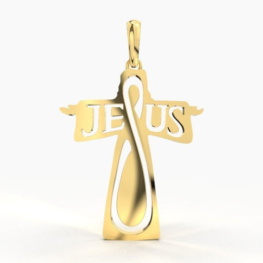 Yellow Gold Jesus Cross Necklace