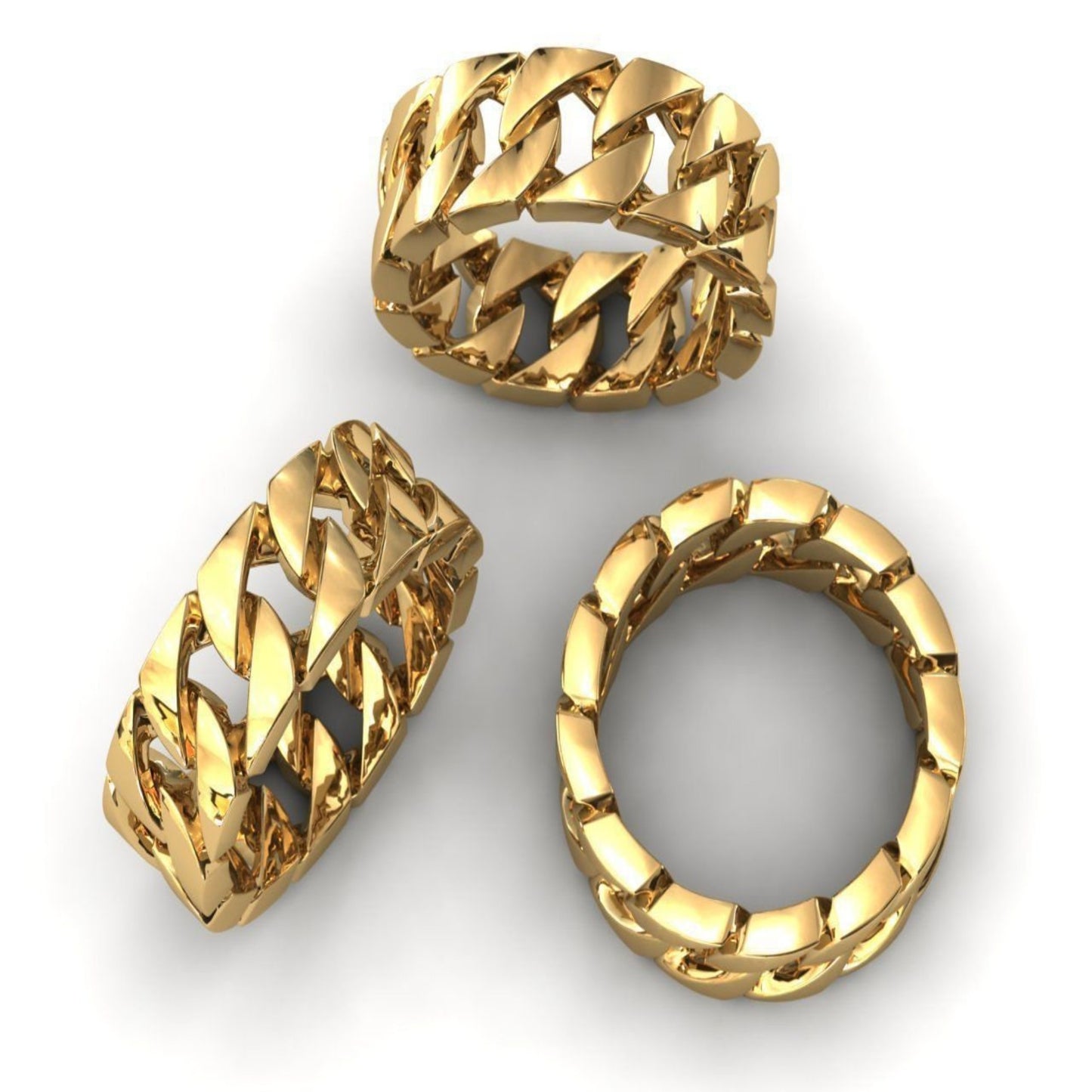 14k Solid Gold Cuban Chain Ring Solid 8mm Width / NEW Cuban Chain /Miami Cuban Chain Ring / Cuban Link / Stackable Ring / Unisex Made in USA