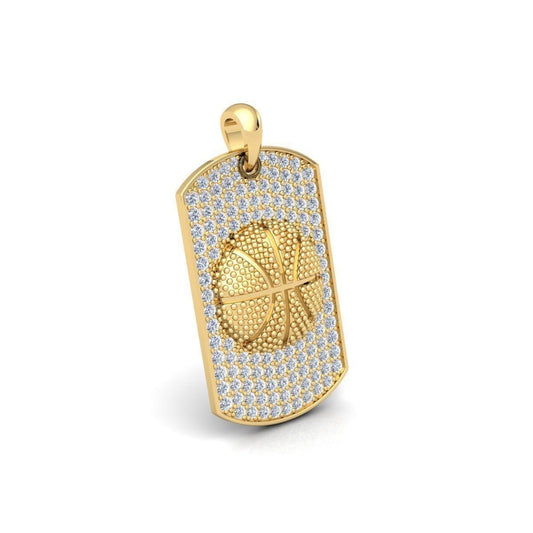 Gold Basketball Diamond Necklace