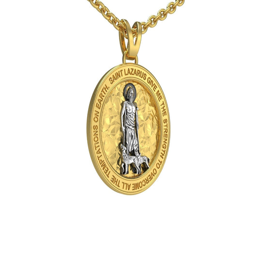 Gold Saint Lazarus Necklace