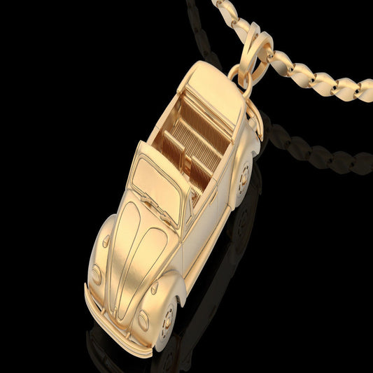 Gold Sport Car Necklace