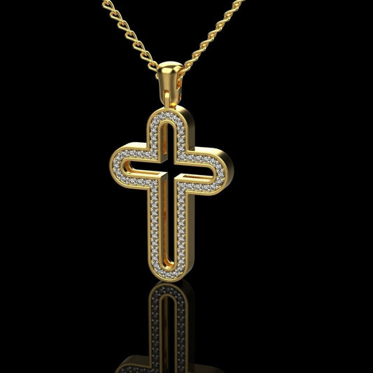 Gold Diamond Cross Pendant