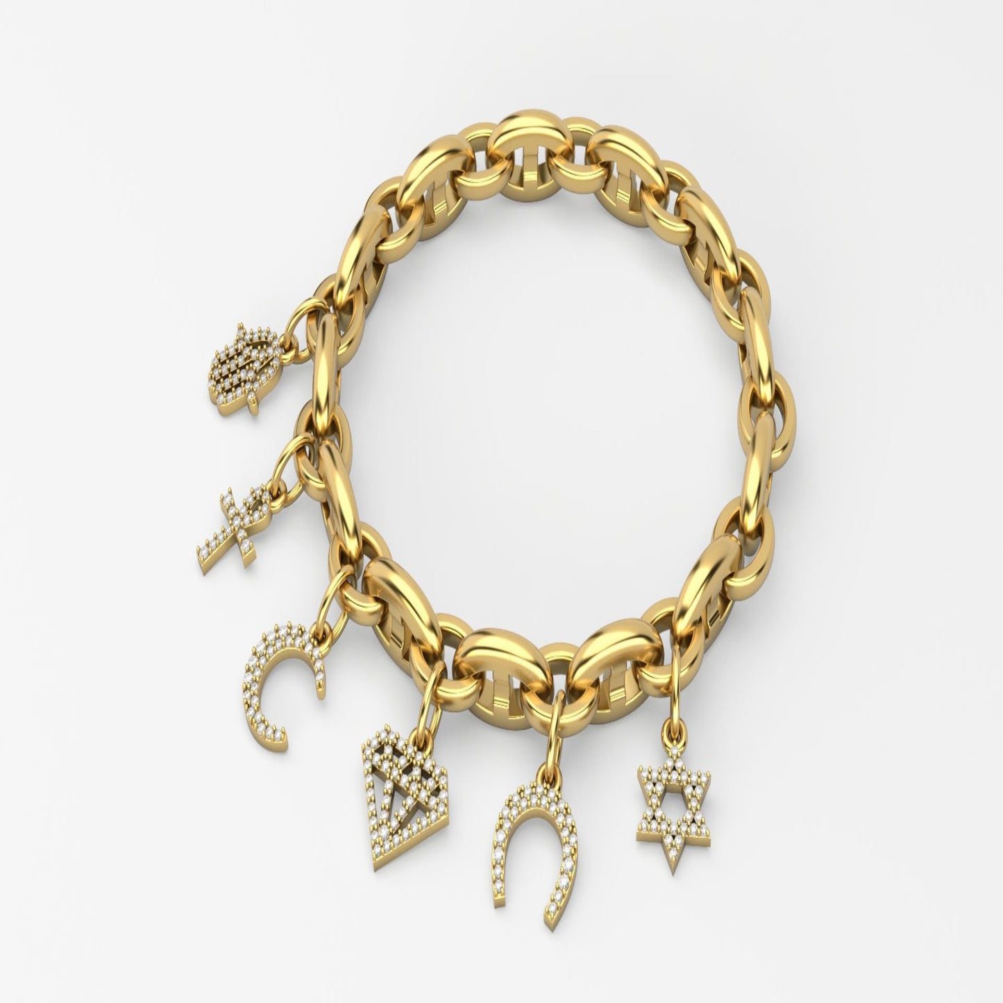 Gold Diamond Charm bracelets