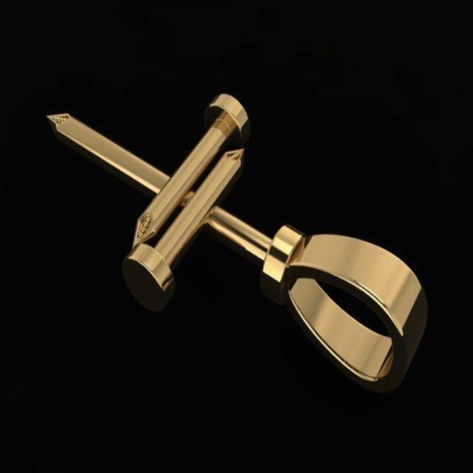 Gold Nail Cross Necklace