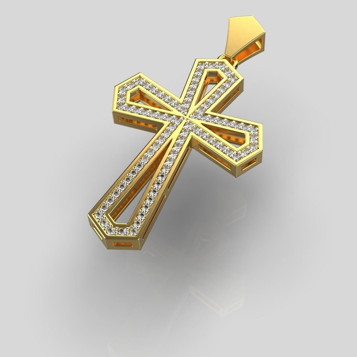 Gold Diamond Cross Pendant