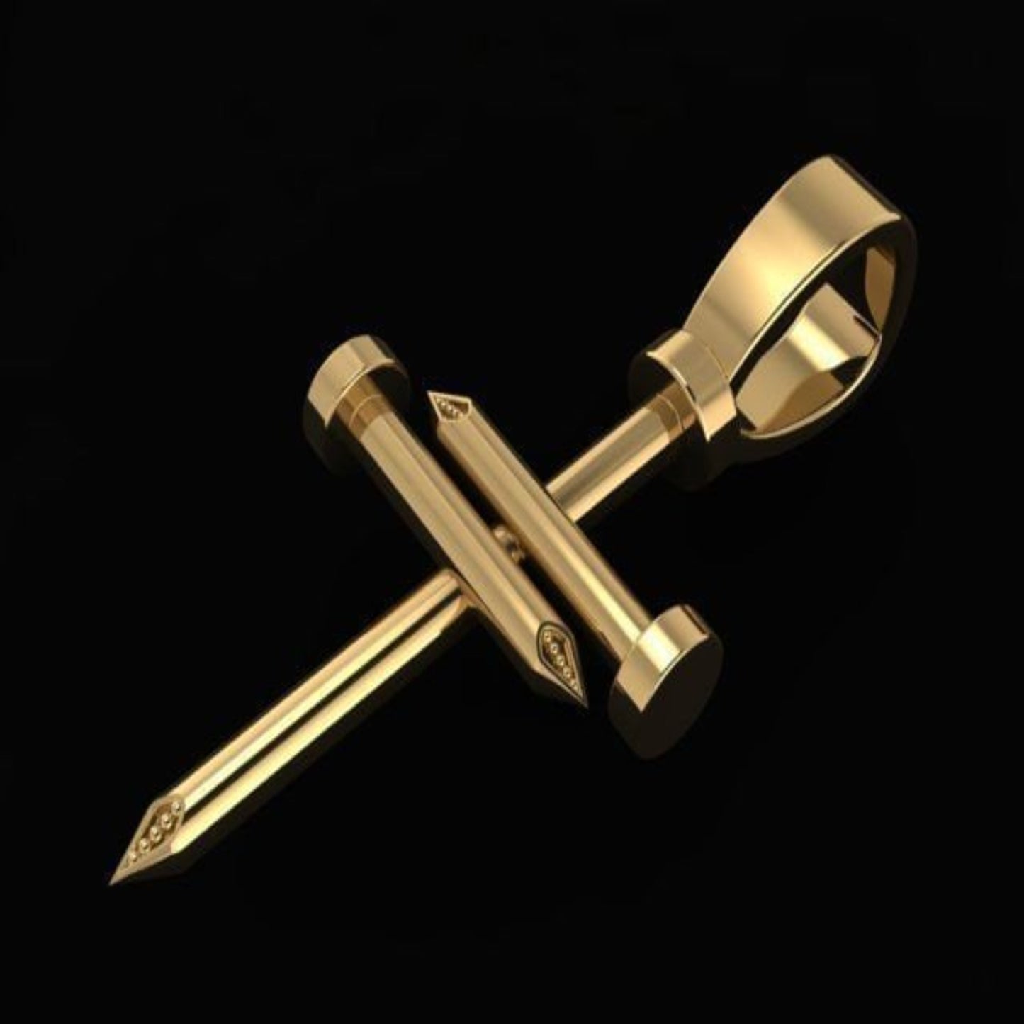 Rustic Style Nail Cross Necklace