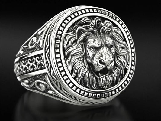 Discover the Majesty of the 14k Solid Gold Lion Head Ring