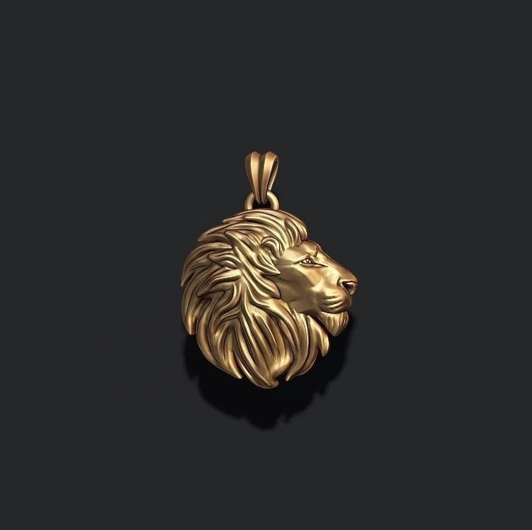 Discover the Majesty of the 14k Solid Gold 3D Lion Pendant