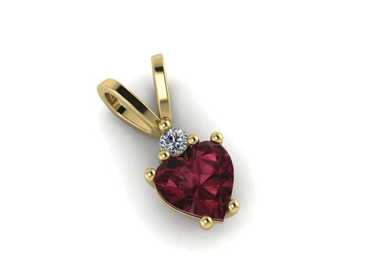 14K Solid Gold Heart Necklace with Gem Stones – A Timeless Gift for Her