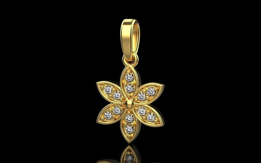 Discover Timeless Elegance with the 14K Solid Gold Diamond Flower Necklace