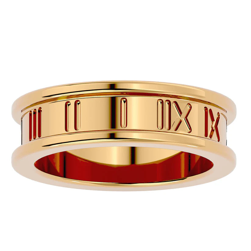 Embrace Elegance with the 14K Solid Gold Roman Numbers Statement Ring