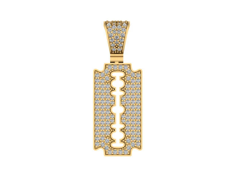 14K Gold Diamond Razor Necklace – Bold, Edgy & Unapologetically Luxurious