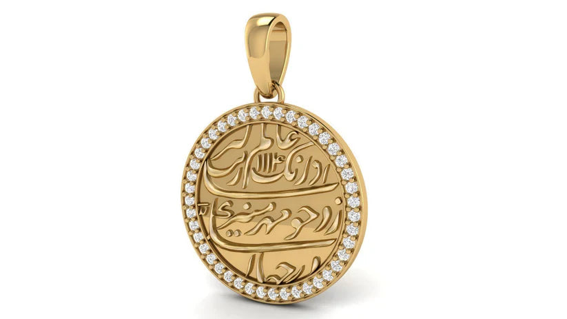 Discover Elegance: 4K Solid Gold Mughal Diamond Pendant and Mughal Gold Necklace