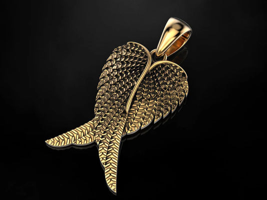 Elevate Your Jewelry Collection with Our 14K Solid Gold Angel Wings Pendant