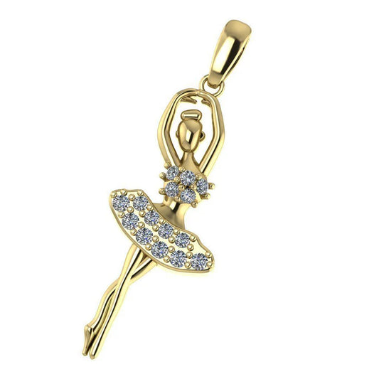 14k Solid Ballerina Necklace with Diamonds: A Timeless Gift for Her