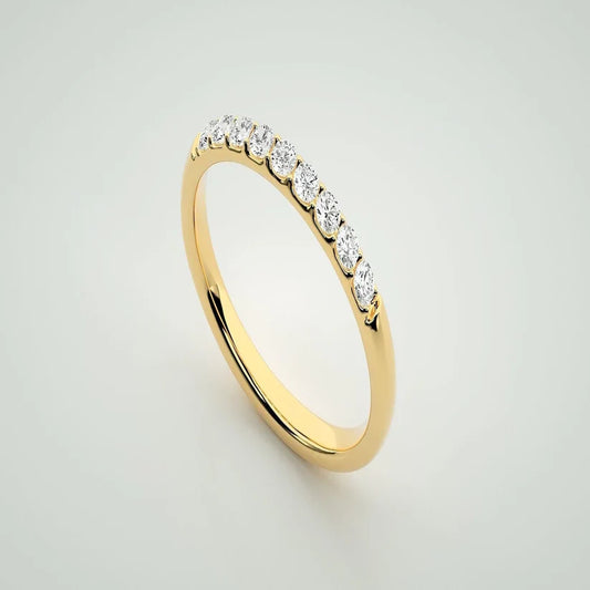 14K Solid Gold .20 Total Carat Round Cut Diamond Band: A Timeless Gift for Her