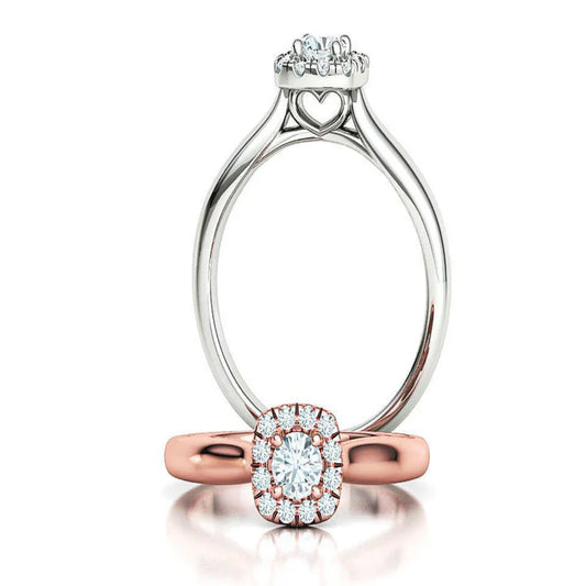 14K Solid Gold Cushion Halo Diamond Ring: The Perfect Diamond Promise Ring and Wedding Band for Her
