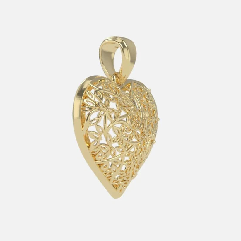 Fall in Love with Elegance: The 14K Solid Yellow Gold Heart Necklace