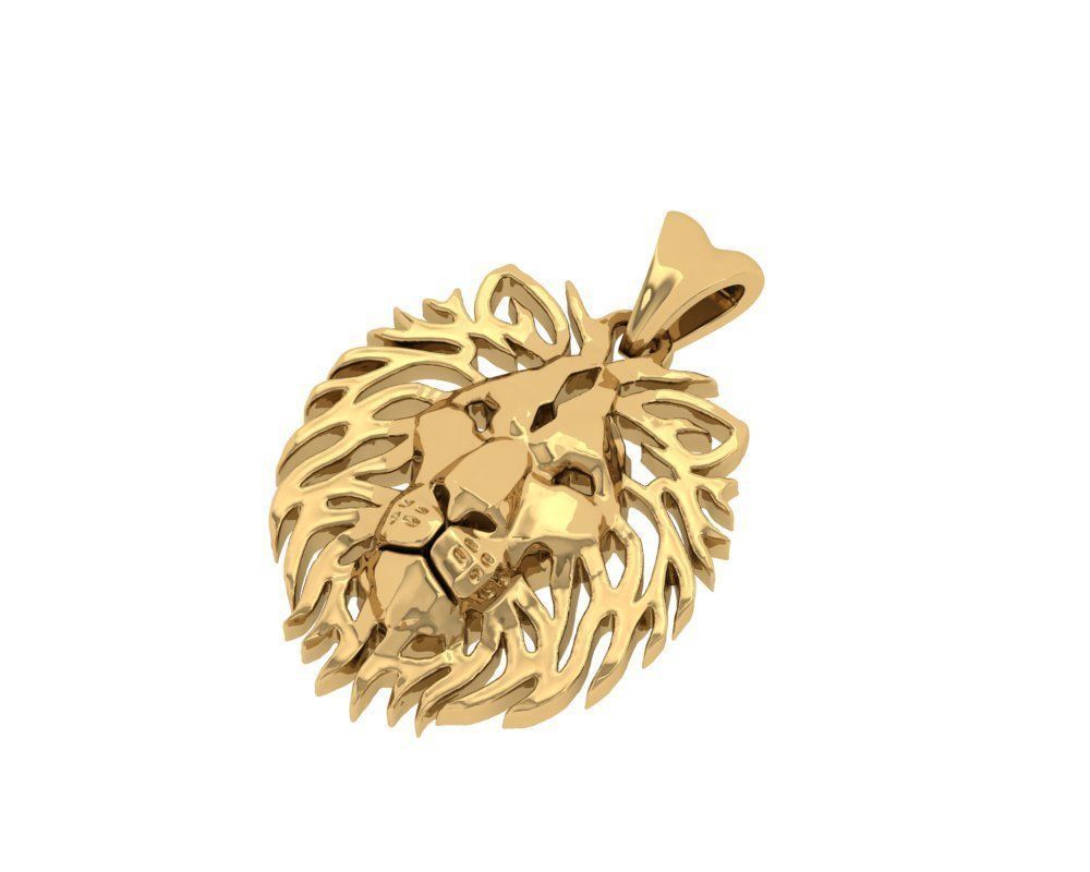 14k Solid Gold Lion Pendant / Gold Lion Necklace 9 Grams / Lion Head Necklace / Lion Jewelry / Lion Hand Made Necklace / Great Gift Idea