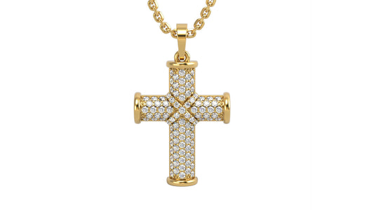 Diamond Cross Pendant, 14k Solid Gold Diamond Cross Pendant for Her, Cross with Diamonds