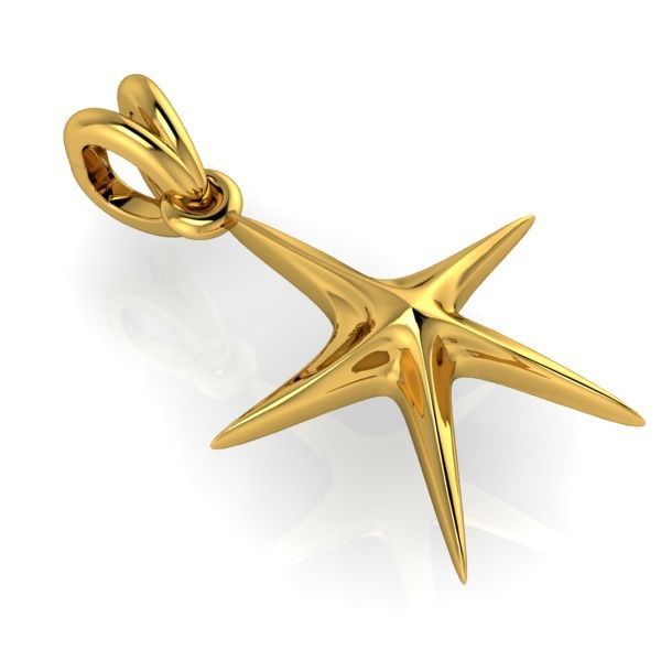 14K Solid Gold Starfish Pendant / Gold Starfish Pendant for Her / Gift for Her (Copy)