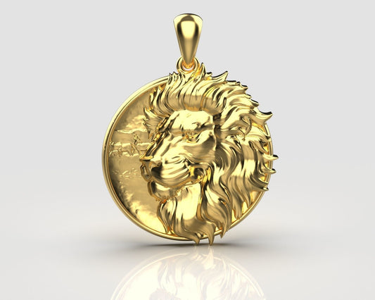 14k Solid 3D Gold Lion Pendant / Gold Gold Lion Necklace / Lion Head Necklace / Lion Jewelry / Lion Hand Made Necklace / Great Gift Idea - JewelsnGlitters