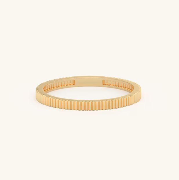 Gold Vertical Lines Ring