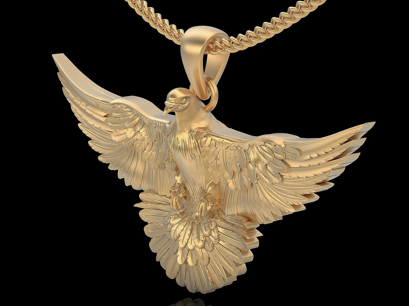 14k Solid Gold Pigeon Pendant / 3D Gold Pigeon Necklace / 3D Pigeon Necklace / Pigeon Jewelry / Pigeon Hand Made Necklace / Great Gift Idea - JewelsnGlitters