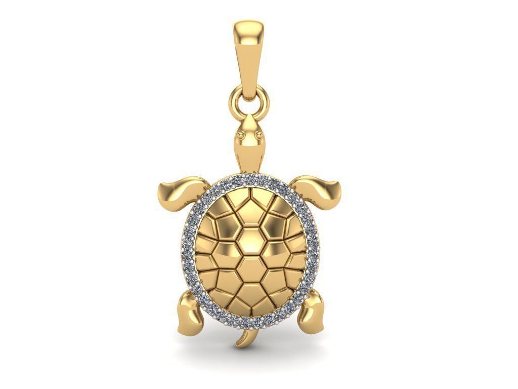 14k Solid Gold Turtle Necklace with Diamonds / Diamond Turtle Necklace for Her / Turtle Necklace with Diamonds Gift for Her - JewelsnGlitters