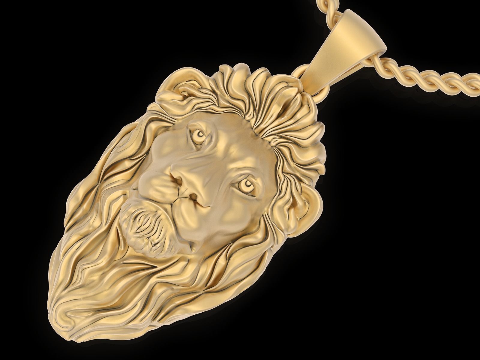 14k Solid 3D Gold Lion Pendant / Gold Lion Necklace / Lion Head Necklace / Lion Jewelry / Lion Hand Made Necklace / Unisex Great Gift Idea - JewelsnGlitters