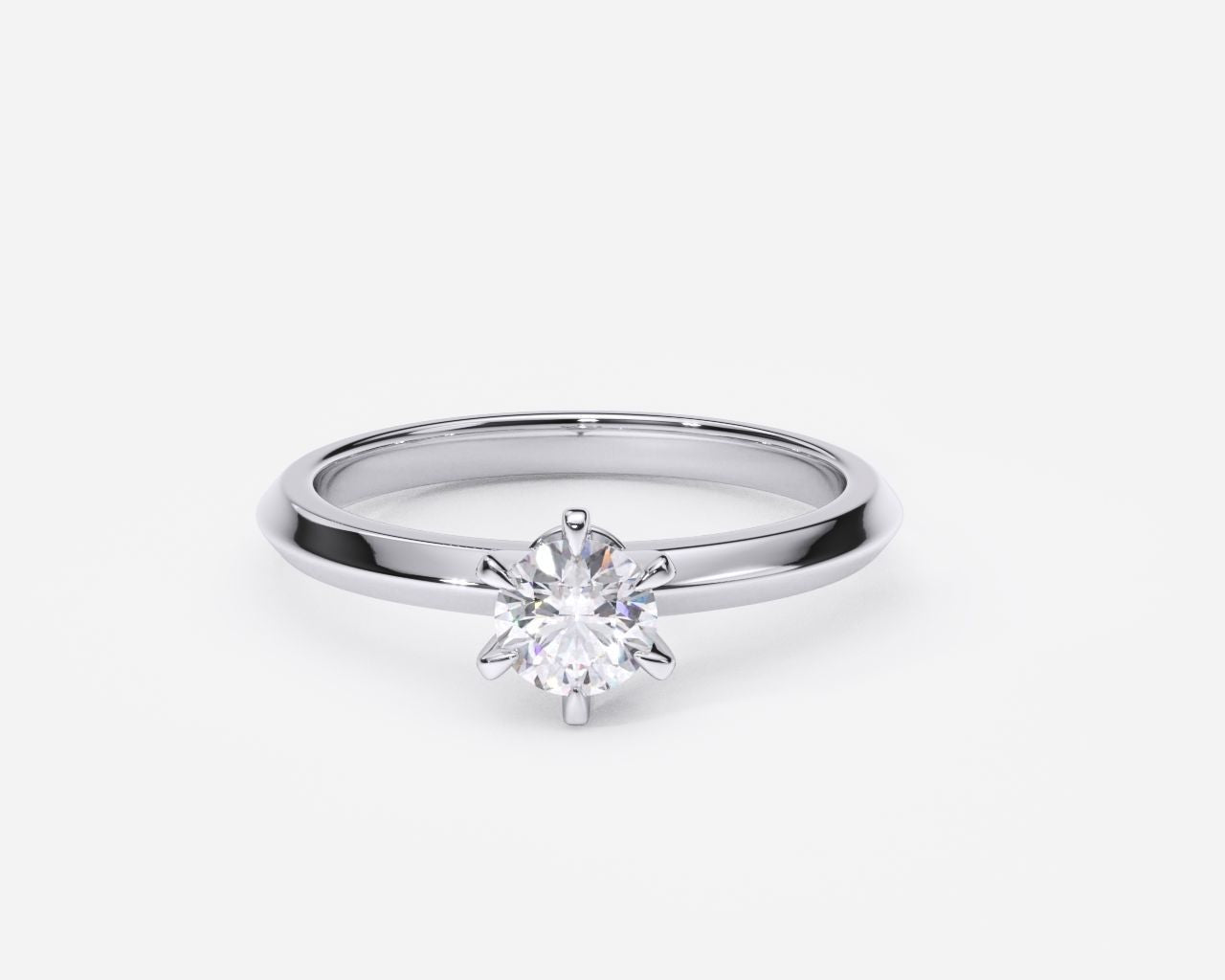 0.50Ct Round Lab Diamond Solitaire Ring / Diamond Engagement Ring for Her / Diamond Wedding Ring