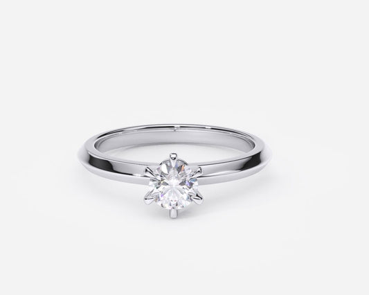 0.50Ct Round Lab Diamond Solitaire Ring / Diamond Engagement Ring for Her / Diamond Wedding Ring