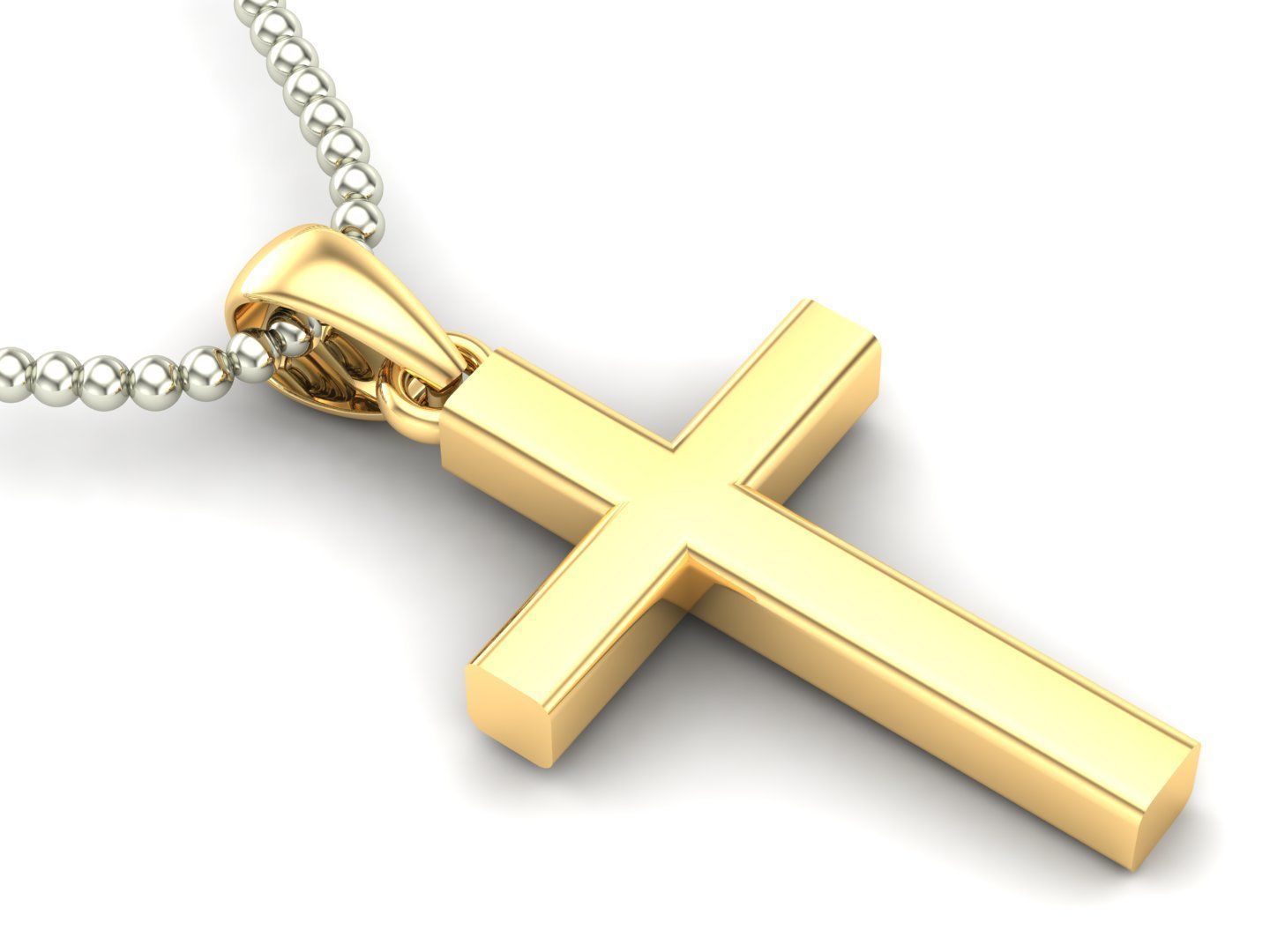 14K Solid Gold Cross Necklace 18 Grams 37mm X 25mm / Crucifix Simple and Classic Pendant / Unisex Religious Necklace / Christian Necklace