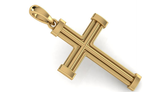 14K Solid Gold Cross Pendant / Solid Gold Cross / Unisex Gold Cross Pendant / Gift for Her