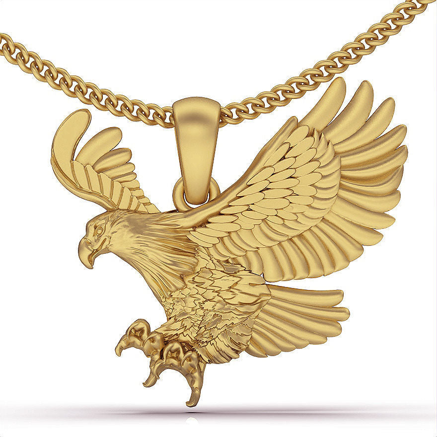 14k Solid Gold Eagle Necklace / 14K 3D Gold Eagle Pendant / Gold Eagle Necklace / Eagle Necklace / Great Gift idea / Great Gift Idea