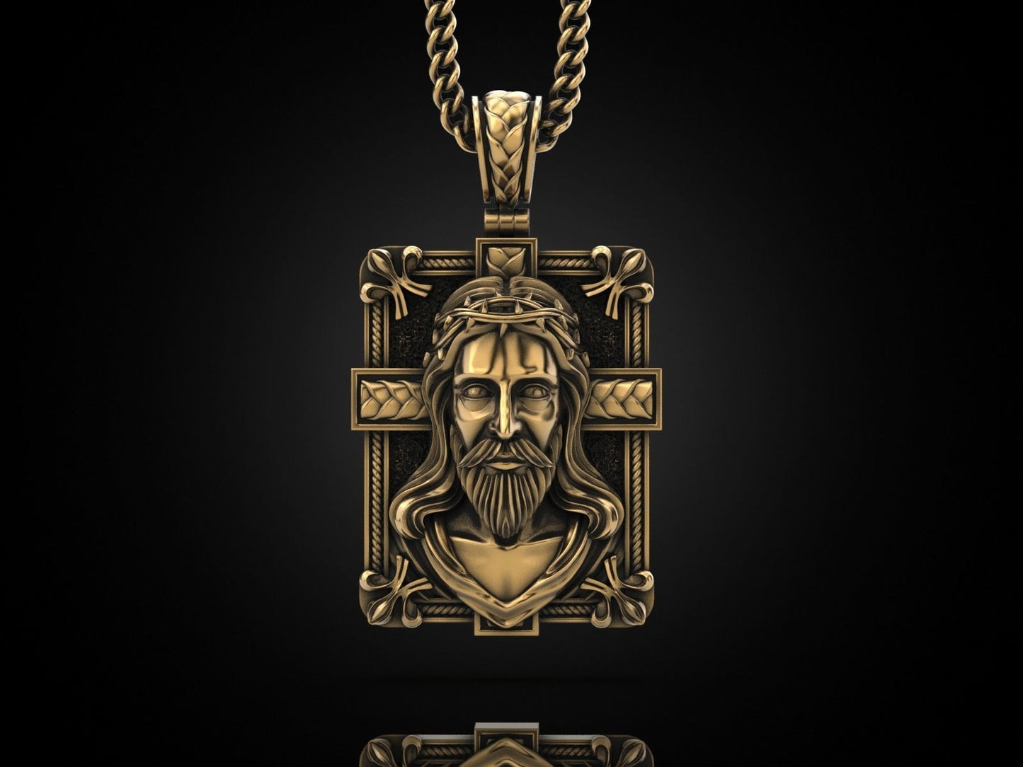 14K Solid Gold Jesus Pendant / Gold Jesus Pendant / Unique Jesus Pendant / Christianity Pendant / Unisex Jesus Pendant / Great Gift Idea