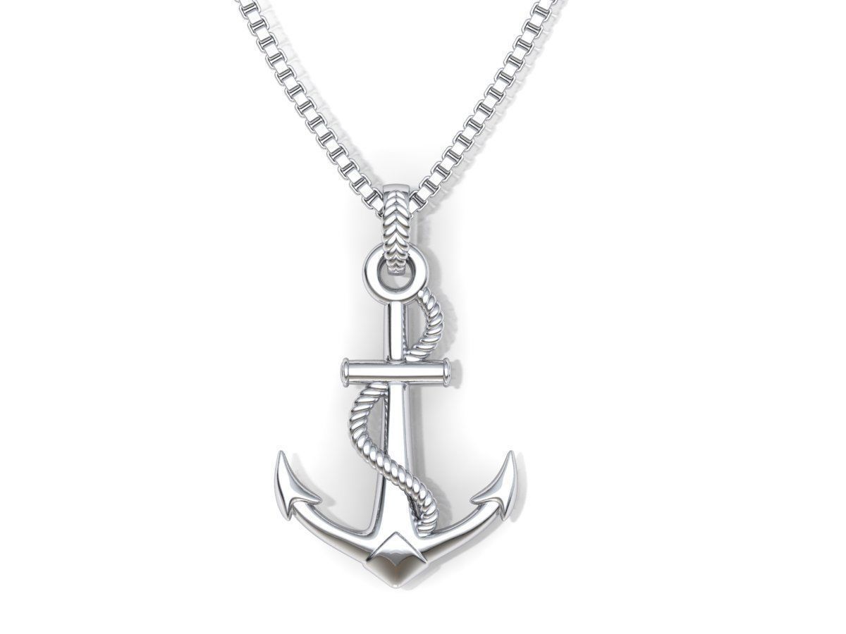 14K Solid Gold Anchor Necklace / Marine Pendant /Anchor Necklace For Women/ For Men / Marine Pendant/ Gift for Her 46mm X 28mm / 6.5 Grams