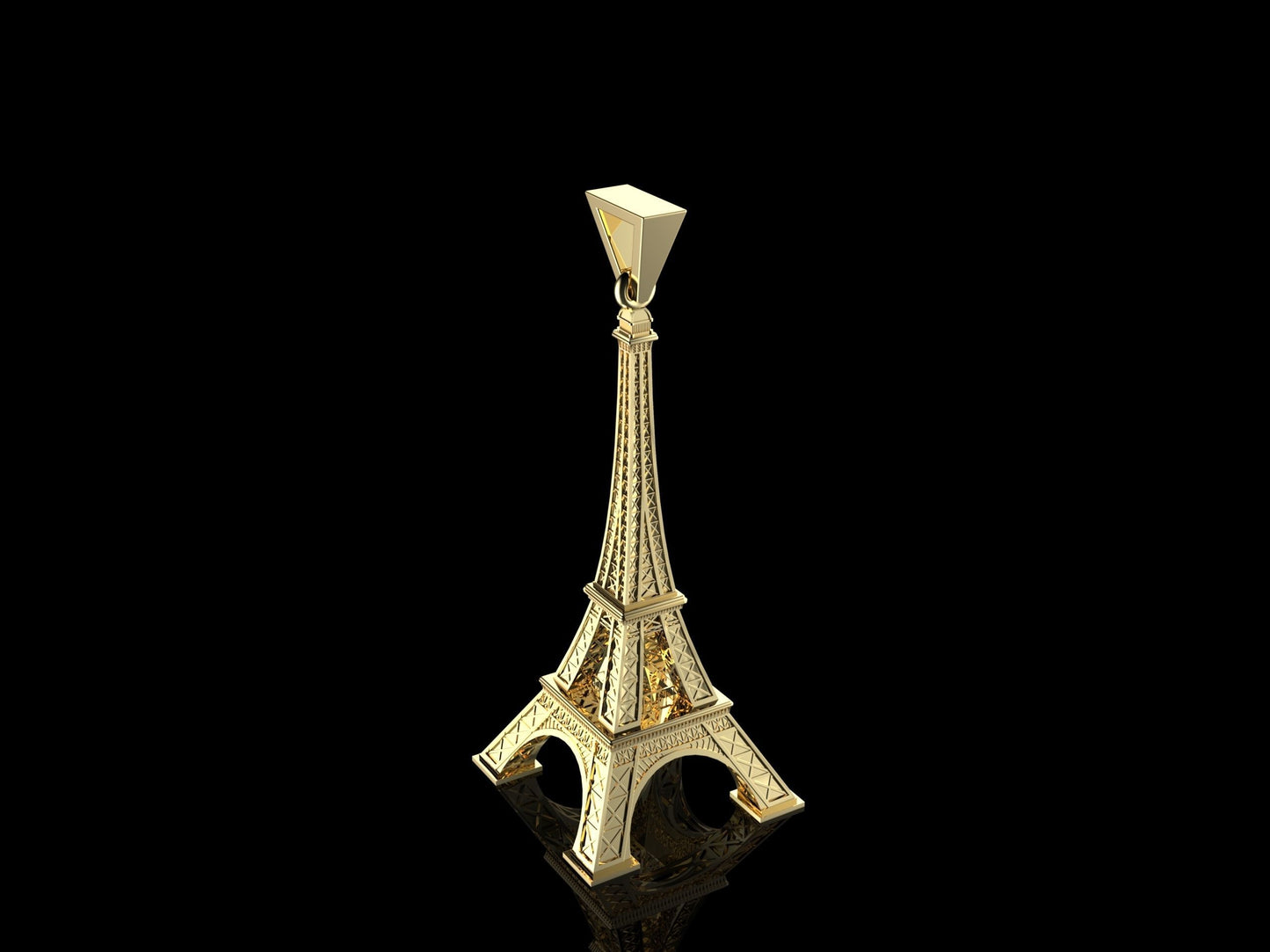 14K Solid Gold Eiffel Tower Pendant / Eiffel Tower Jewelry / Pendant Eiffel Tower / Gift for Her