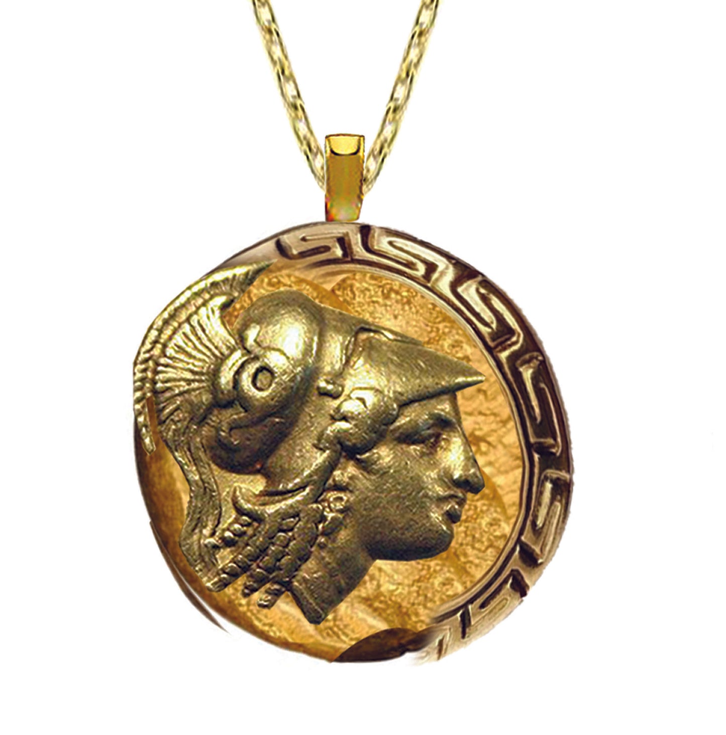 14K Solid Gold Vintage Look Athena Pendant / Gold Athena Pendant / Greek Goddess Athena Pendant / Unisex Athena Pendant / Gift for Her