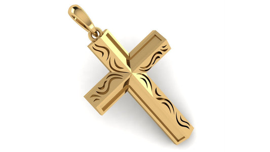 14K Solid Gold Cross Pendant / Solid Gold Cross / Unisex Gold Cross Pendant / Gift for Her