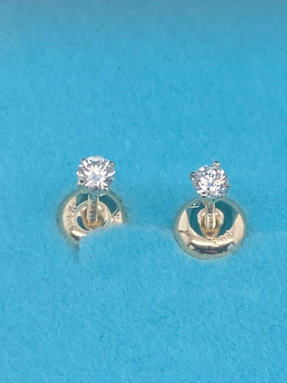 18K Yellow Solid Gold - REAL DIAMOND Studs 2.5MM /GENUINE .15 Carat - Stud earrings / Gold studs / Genuine Diamond studs / Conflict Free Diamonds