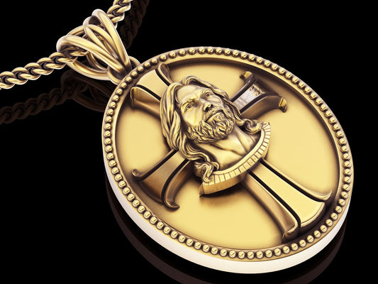 14K Solid Gold Jesus Christ Pendant / Gold Jesus Pendant / Unisex Christianity Pendant